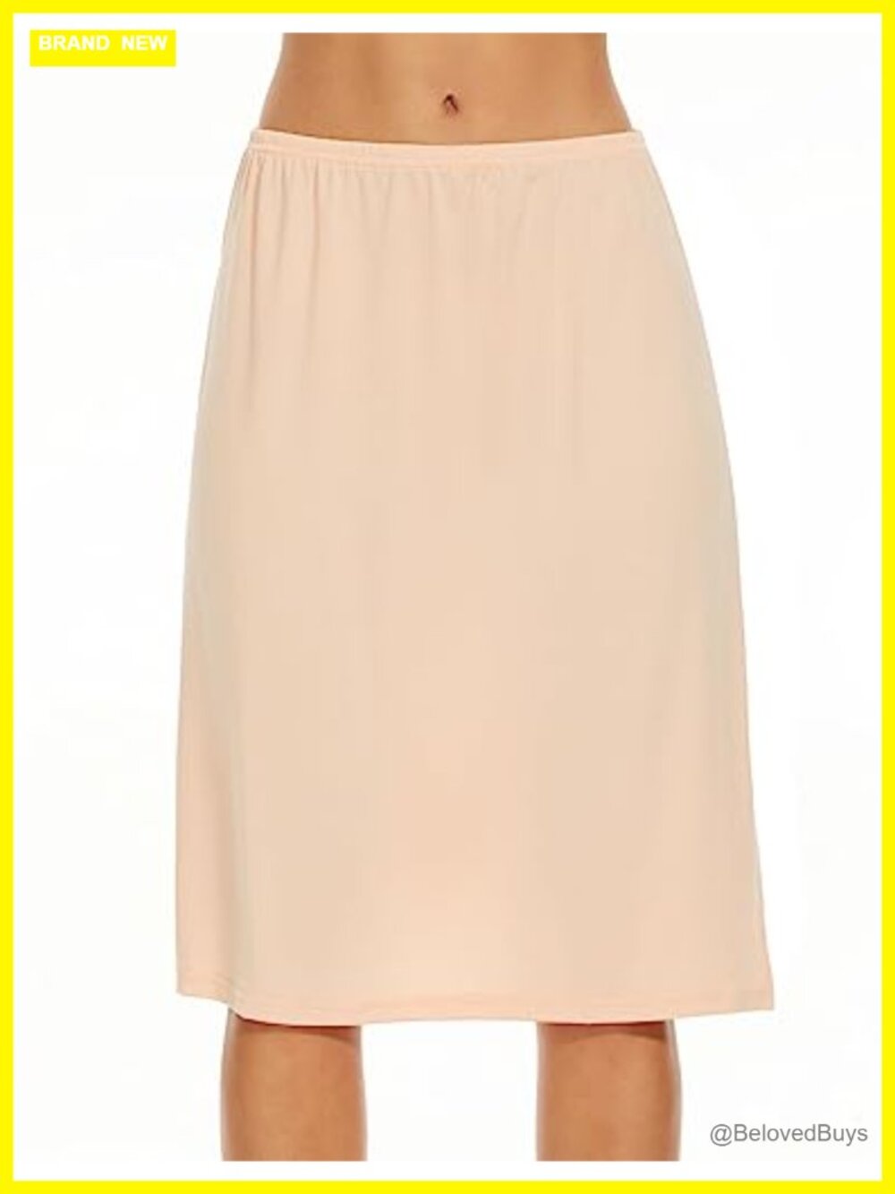 Half Slip Underskirt Lace Trim Knee Length Midi Skirt Dress Extender